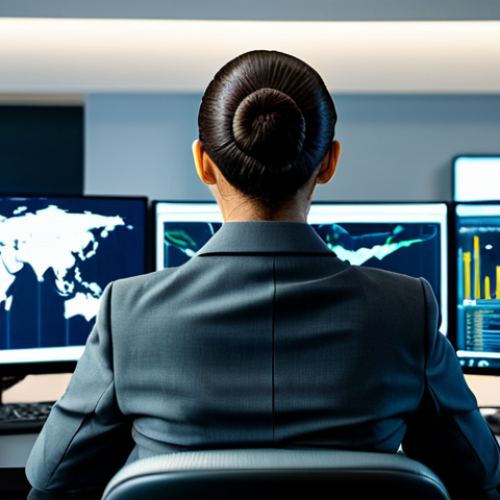 Home 7 A focused female cybersecurity professional, fully clothed in a modest professional business suit, sits calmly at a control desk in a modern, well-lit Security Operations Center (SOC). Holographic interfaces display streamlined data flows and automated threat responses, illustrating efficient incident management. The atmosphere is organized and in control. Perfect anatomy, correct proportions, natural pose, well-formed hands, proper finger count, natural body proportions. Safe for work, appropriate content, professional, high-quality, professional photography.
